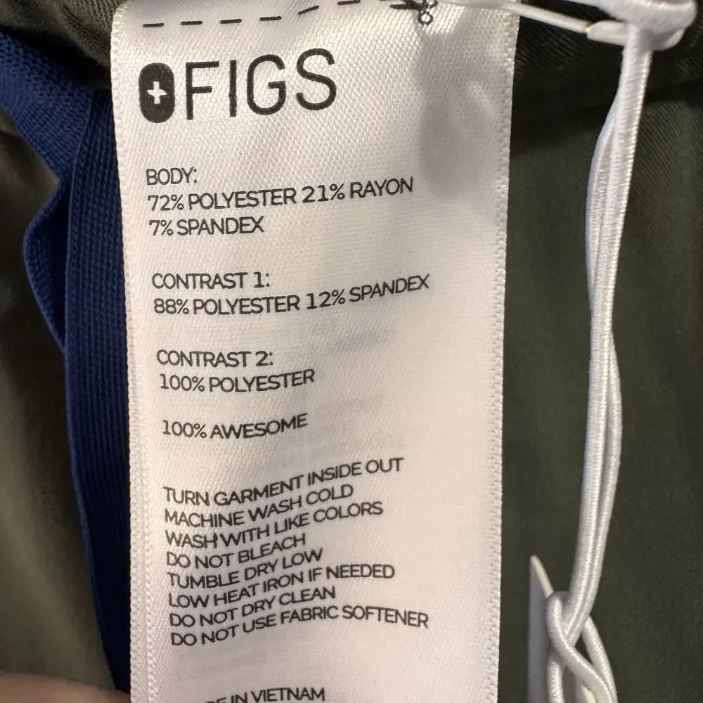FIGS Scrub Pants Mens 2XL Short Tansen Jogger Green Slim Fit Technical Medical